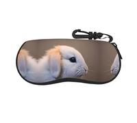 LLOTPQ Étui à lunettes imprimé drapeau américain des pompiers - Boîte de protection souple à fermeture éclair pour lunettes, portefeuille multi-usage et pochette à bijoux, Lapin qui pleure, taille