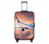 LLOTPQ Housse de protection pour valise - Belle valise imprimée avion ciel pour femmes et filles, accessoires de voyage, étiquettes esthétiques, blanc, S