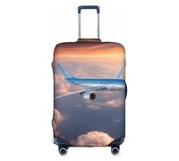 LLOTPQ Housse de protection pour valise - Belle valise imprimée avion ciel pour femmes et filles, accessoires de voyage, étiquettes esthétiques, blanc, M