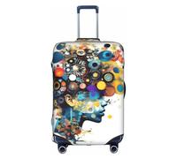 LLOTPQ Housse de protection pour valise, intelligence artificielle, cerveau, pour femmes et filles, accessoires de voyage, étiquettes esthétiques, blanc, S