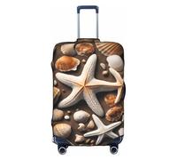 LLOTPQ Housse de protection pour valise, motif étoiles de mer et coquillages, pour femmes et filles, accessoires de voyage, étiquettes esthétiques, blanc, L