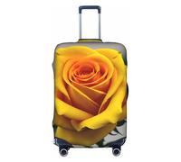 LLOTPQ Housse de protection pour valise, motif rose jaune, pour femmes et filles, accessoires de voyage, étiquettes esthétiques, blanc, M
