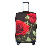 LLOTPQ Housse de protection pour valise, motif vin et rose rouge, pour femmes et filles, accessoires de voyage, étiquettes esthétiques, blanc, L