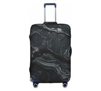 LLOTPQ Housse de protection pour valise - Noir texturé marbré imprimé pour femmes et filles, accessoires de voyage, étiquettes esthétiques, blanc, S