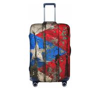 LLOTPQ Housse de protection pour valise - Papier peint Porto Rico imprimé drapeau valise valise pour femmes et filles, accessoires de voyage, étiquettes esthétiques, blanc, XL