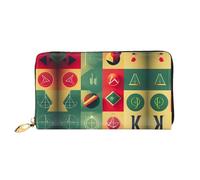 LLOTPQ Portefeuille élégant en cuir imprimé tour Eiffel avec parapluie rouge - Longue pochette pour femme, portefeuille à deux volets avec poche pour pièces de monnaie, Symboles mathématiques
