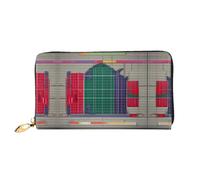 LLOTPQ Portefeuille élégant en cuir imprimé tour Eiffel avec parapluie rouge - Longue pochette pour femme, portefeuille à deux volets avec poche pour pièces de monnaie, École de mathématiques, One