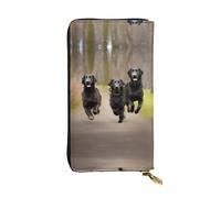 LLOTPQ Portefeuille en cuir imprimé nid d'abeille Bee On - Pochette fine et élégante - Design léger - Long portefeuille à deux volets avec poche pour pièces de monnaie, Trotting Patte plate Retrievers