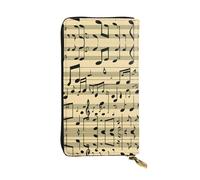 LLOTPQ Portefeuille en cuir imprimé pastèque rouge, pochette fine et élégante, design léger, long portefeuille à deux volets avec poche pour pièces de monnaie, Notes de musique., Taille unique