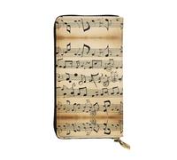 LLOTPQ Portefeuille en cuir imprimé tête de mort et fleurs - Pochette fine et élégante - Design léger - Portefeuille long à deux volets avec poche pour pièces de monnaie, Notes de musique., Taille