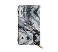 LLOTPQ Portefeuille en cuir imprimé tête de mort et fleurs - Pochette fine et élégante - Design léger - Portefeuille long à deux volets avec poche pour pièces de monnaie, Marbré, Taille unique