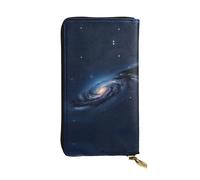 LLOTPQ Portefeuille en cuir violet avec imprimé floral lavande - Pochette fine et élégante - Design léger - Long portefeuille à deux volets avec poche pour pièces de monnaie, Universe Milky Way Galaxy
