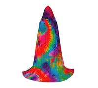 LLOTPQ S Halloween Cape à capuche - Unisexe Imprimé Tie Dye Motif coloré Cosplay Robe pour Noël, Víspera de Todos los Santos, sorcière