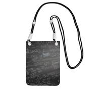 LLOTPQ Sac de transport noir pour téléphone portable - Motif symboles mathématiques imprimés, bandoulière universelle, idéal pour les déplacements, le shopping, Noir , Taille unique