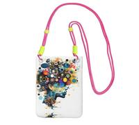 LLOTPQ Sac de transport noir pour téléphone portable - Sac à bandoulière avec intelligence artificielle, motif cerveau, sangle universelle, idéal pour les déplacements, le shopping, Fuchsia, Taille