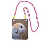 LLOTPQ Sac de transport noir pour téléphone portable - Sac à bandoulière imprimé lapin cri, sangle universelle, idéal pour les déplacements, le shopping, Fuchsia, Taille unique