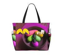 LLOTPQ Sac fourre-tout de plage de grande capacité, pliable, parfait pour les vacances en famille et une utilisation quotidienne, Yoga et méditation, Taille unique