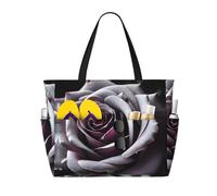 LLOTPQ Sac fourre-tout pliable de grande capacité, motif galaxie, ciel magique, idéal pour les vacances en famille et une utilisation quotidienne, Fleur de rose gothique, Taille unique