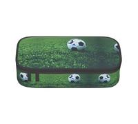 LLOTPQ Trousse à crayons avec imprimé coq sur bois dans les terres agricoles, organiseur de stylos pour filles et garçons, fournitures scolaires, papeterie et utilisation au bureau, Ballon de football