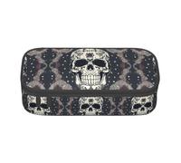 LLOTPQ Trousse à crayons imprimée drapeau du Venezuela - Organiseur de stylos pour filles et garçons, fournitures scolaires, papeterie et utilisation de bureau, Skull Yoga and Flower, Taille unique