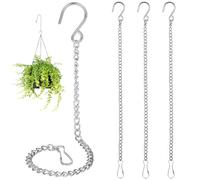 LLOUSSAK Lot de 4 chaînes suspendues à suspendre - 25,7 cm - Panier de support avec clips et crochets en S - Pour pots de fleurs suspendus, plantes suspendues, pots de fleurs, oiseaux, lanternes