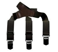 LLOYD Bretelles 25 mm Dos en cuir uni Clips 40-Brown, marron, 120 cm