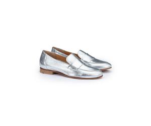 LLOYD Unisex ROVIA 240 Chaussures sans lacets Argent in 36.5 F 1/2 Cuir grainé Festif | Loisirs