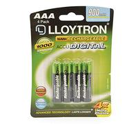 Lloytron Lot de 4 piles AccuPower AAA 900 mAh Nimh