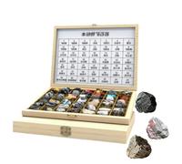 LLOZoo Kit d'échantillons de roches et de minéraux, coffret de géologie pédagogique (24/30/42/49/56/100 pièces), roches ignées/roches sédimentaires/roches métamorphiques, avec notice.,49pcs