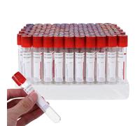 LLOZoo Tubes de prélèvement sanguin sous vide - 100 pièces, tubes de prélèvement sanguin de laboratoire 3/5/10 ml, tubes de prélèvement sanguin en plastique jetables, sans additifs,10ml