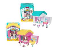 Little Live Pets Mama Surprise Families - Coffret Maison de Maman Bouledogue français et épagneul, 2 Maisons et des Chiots Uniques, 4-6 bébés par Maman, Set de Jeu Pliable, + de 80 à Collectionner