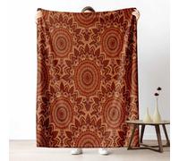 LLponhg Couverture Mandala Motif 3D Polaire Imprimée, Plaid Indien Cercle Décoratif pour Canapé de Salon, Jeté de Lit Doux Ethnique Ornement Idée Cadeau pour Garçons et Filles 130x150 cm
