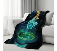 LLponhg Couverture Science-Fiction Flamme 3D Polaire Imprimée, Plaid Abstrait Fluide Décoratif pour Canapé de Salon, Jeté de Lit Doux Moderne Fumée Idée Cadeau pour Garçons et Filles 130x150 cm
