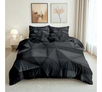 LLponhg Housse de Couette 220x240 Géométrique Polygone Parure de Lit Douce et Respirante Abstrait Design Housse de Couette avec Fermeture Éclair,2 Taies d'oreiller Illusion d'optique Forme