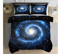 LLponhg Housse de Couette 90x190 Motif de Galaxie Spirale Parure de Lit avec 1 Taies d'oreiller 65x65cm Housse de Couette Douce et Respirante Chambres de Filles et Garçons Décor