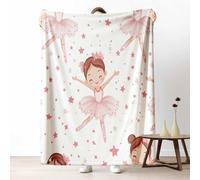LLponhg Plaid Polaire Dessin Animé Princesse 3D Doux et Chaud Mignon Fille Couverture en Flanelle Moelleuse pour Canapé et Lit, Jeté de Canapé Motif Danseuse Adulte et Enfant 70x100 cm