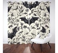 LLponhg Rideaux Occultants Enfant Chauve Souris Florale Animale Rideau Thermique Isolant Tenture Murale Chambre Garçon Fille, Salon Polyester à Oeillets 2 Panneaux, 117 x 138cm