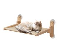 Llpsmeng Perchoir de fenêtre pour chat, hamac pour fenêtre/carrelage en céramique/verre avec 4 ventouses puissantes, cadre en bois massif robuste, lit pour chaton pour l'intérieur, convient aux