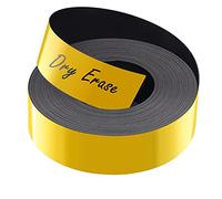 LLPT Bande magnétique 2,54 cm x 8 m Blanc effaçable à sec Étiquettes en rouleau magnétique jaune inscriptible Ruban adhésif magnétique flexible inscriptible et découpable réutilisable (DMS136)