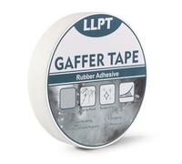 LLPT Gaffer Tape Qualité Professionnelle Blanc 25 mm x 15 m Mat Non Réfléchissant Déchirure Facile Sans Résidu Ruban de Gaffer Robuste pour Câbles Photographie (PGT25WT)
