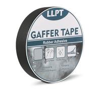 LLPT Gaffer Tape Qualité Professionnelle Noir 25 mm x 15 m Mat Non Réfléchissant Déchirure Facile Sans Résidu Ruban de Gaffer Robuste pour Câbles Photographie (PGT25BK)