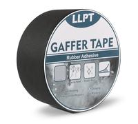LLPT Gaffer Tape Qualité Professionnelle Noir 50 mm x 15 m Mat Non Réfléchissant Déchirure Facile Sans Résidu Ruban de Gaffer Robuste pour Câbles Photographie (PGT51BK)