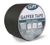 LLPT Gaffer Tape Qualité Professionnelle Noir 75 mm x 15 m Mat Non Réfléchissant Déchirure Facile Sans Résidu Ruban de Gaffer Robuste pour Câbles Photographie (PGT76BK)