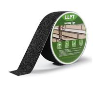 LLPT Grip Tape | Ruban Antidérapant Résistant | pour Escaliers Étanche Intérieur Extérieur | Bandes de Traction Antidérapantes | pour Marches Escaliers Bateaux Rampes (ASB250) | Noir | 51mm x 5m