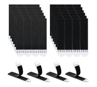 LLPT Languette Accroche Tableau | 24 Paires (48 Bandes) | Large 19 x 94 mm | Crochets Sans Clous | Bandes Adhésives Murales Ultra-Résistantes et Anti-Dégâts | Pour Affiches (LB19924) | Noir