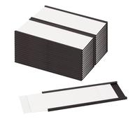 LLPT Porte-étiquette Magnétique 26PCS 4CM x 10CM Paquets de canal C Film Protecteur épais pour Cartes en Papier Blanc de 300 g Amovible Sans Gâchis pour étagère (MH41626)