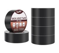 LLPT Ruban Adhésif de Solive pour Terrasse | 6 Packs | 50 mm x 15 m | Mastic Butyle Imperméable et Robuste | pour Terrasses en Bois et Poutres de Toit (JDT250P6)