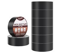 LLPT Ruban Adhésif de Solive pour Terrasse 8 Packs 50mm x 15m Noir