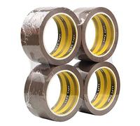 LLPT Ruban Adhésif d'Emballage 48 mm x 60 m 4 Rouleaux Brun Foncé Opaque Scellé de Sécurité à Haute Viscosité de Qualité Industrielle pour Tous Types de Boîtiers(PT4860DB04)