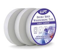 LLPT Ruban Adhésif Double Face pour Le Travail du Bois 25,4MM x 27M x 0,3MM Lot de 3 Rubans Adhésifs Double Face pour Menuisier Amovibles Sans Résidus pour Gabarit en Bois (WT1090W3)